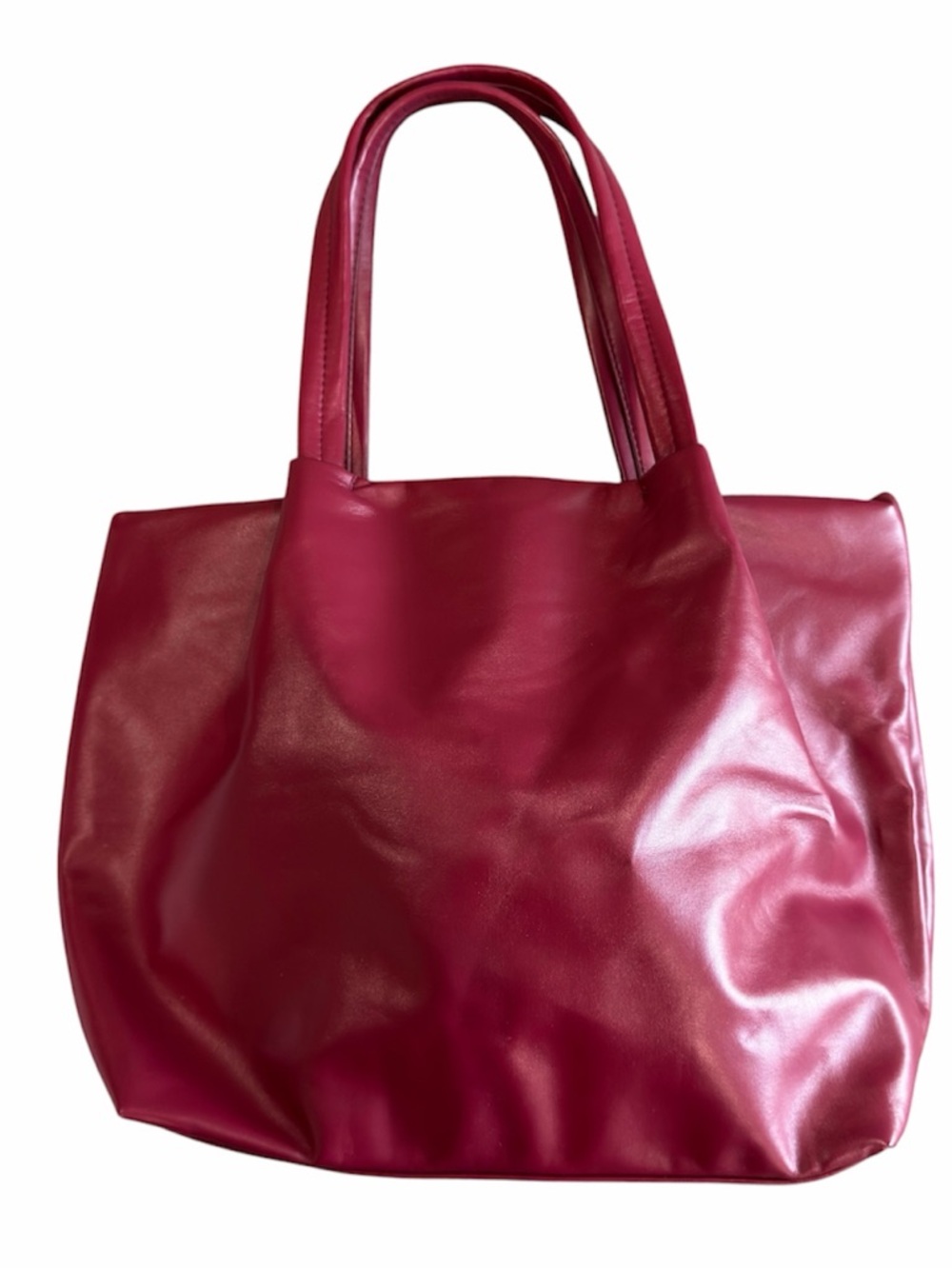 Neiman Marcus Buttery Soft Leather Slouchy Tote in Red Wine